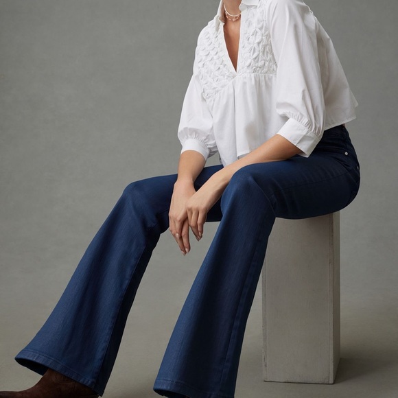 Anthropologie Deep Blue Wide Leg Jeans - Picture 2 of 4